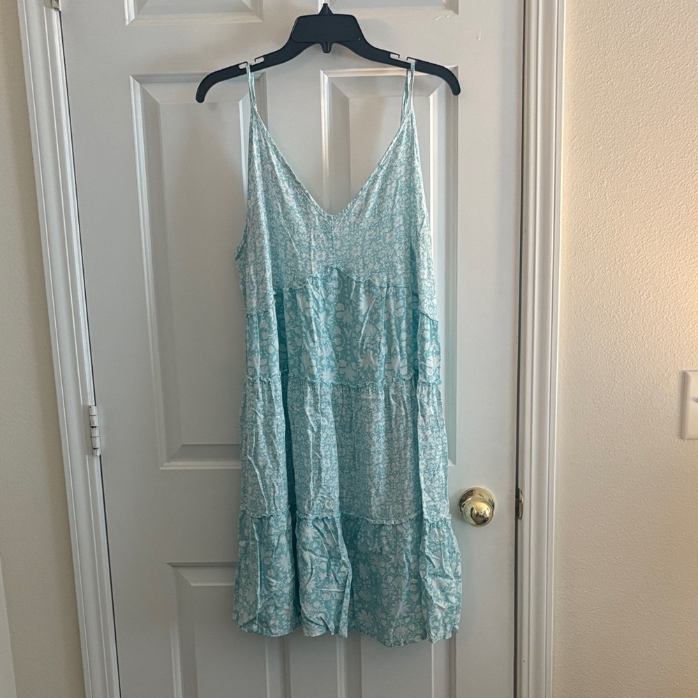 Maurices Teal Floral Sleeveless Dress